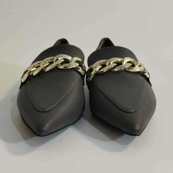 E Linea Paolo Stone Grey Gold Links Mabel-L Pointed Toe Slip On Loafer Shoes 4 - Picture 4 of 12